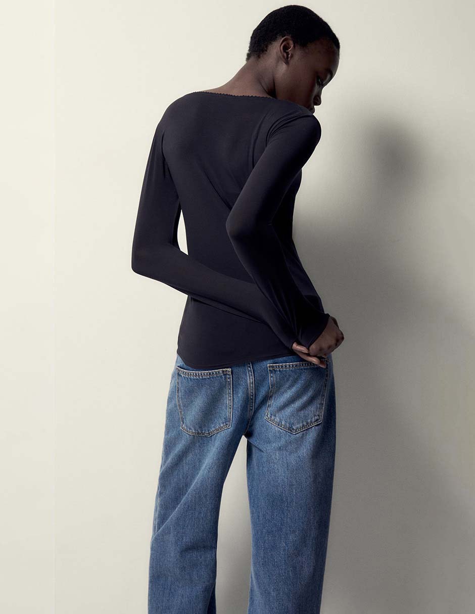 Camiseta Sfera cuello redondo manga larga