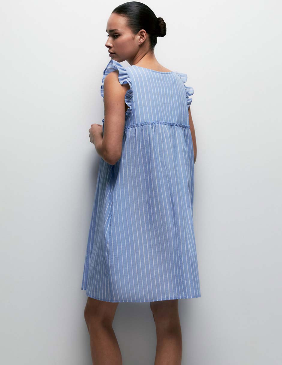 Camisón Sfera estampado a rayas de algodón