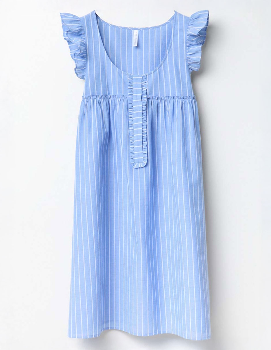 Camisón Sfera estampado a rayas de algodón